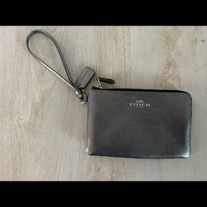 Silver Coach wristlet